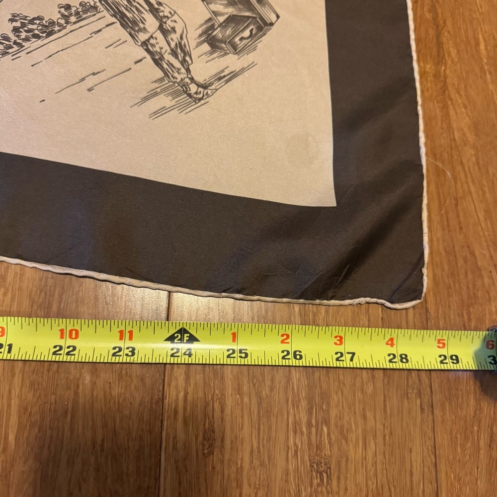 Burberrys Vintage Silk Scarf Aviation Print 1980s Planes Trench Coat Design - Picture 2 of 8